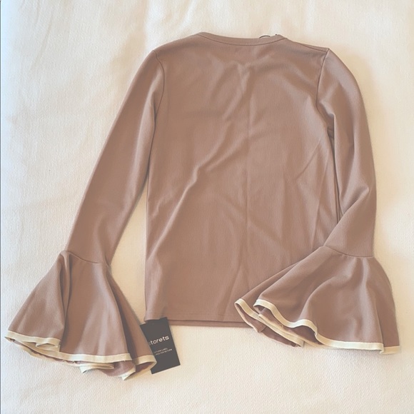 Storets Bell Sleeve Beige Top Size Small - Picture 4 of 8